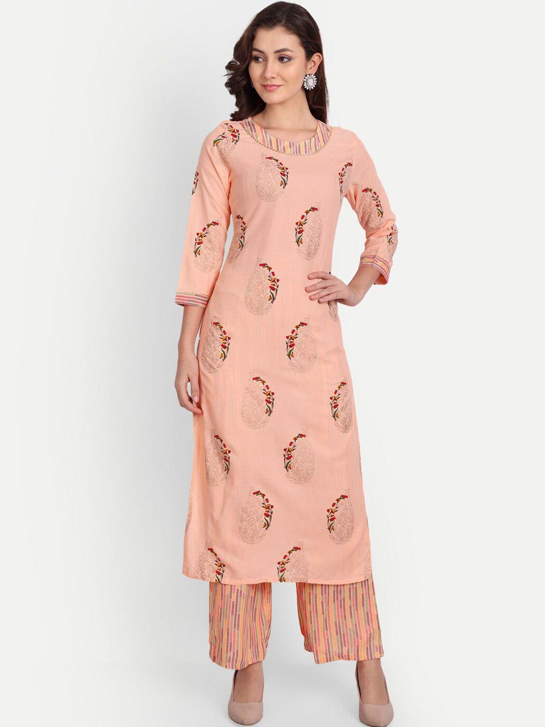 trend me floral printed kurta with palazzos