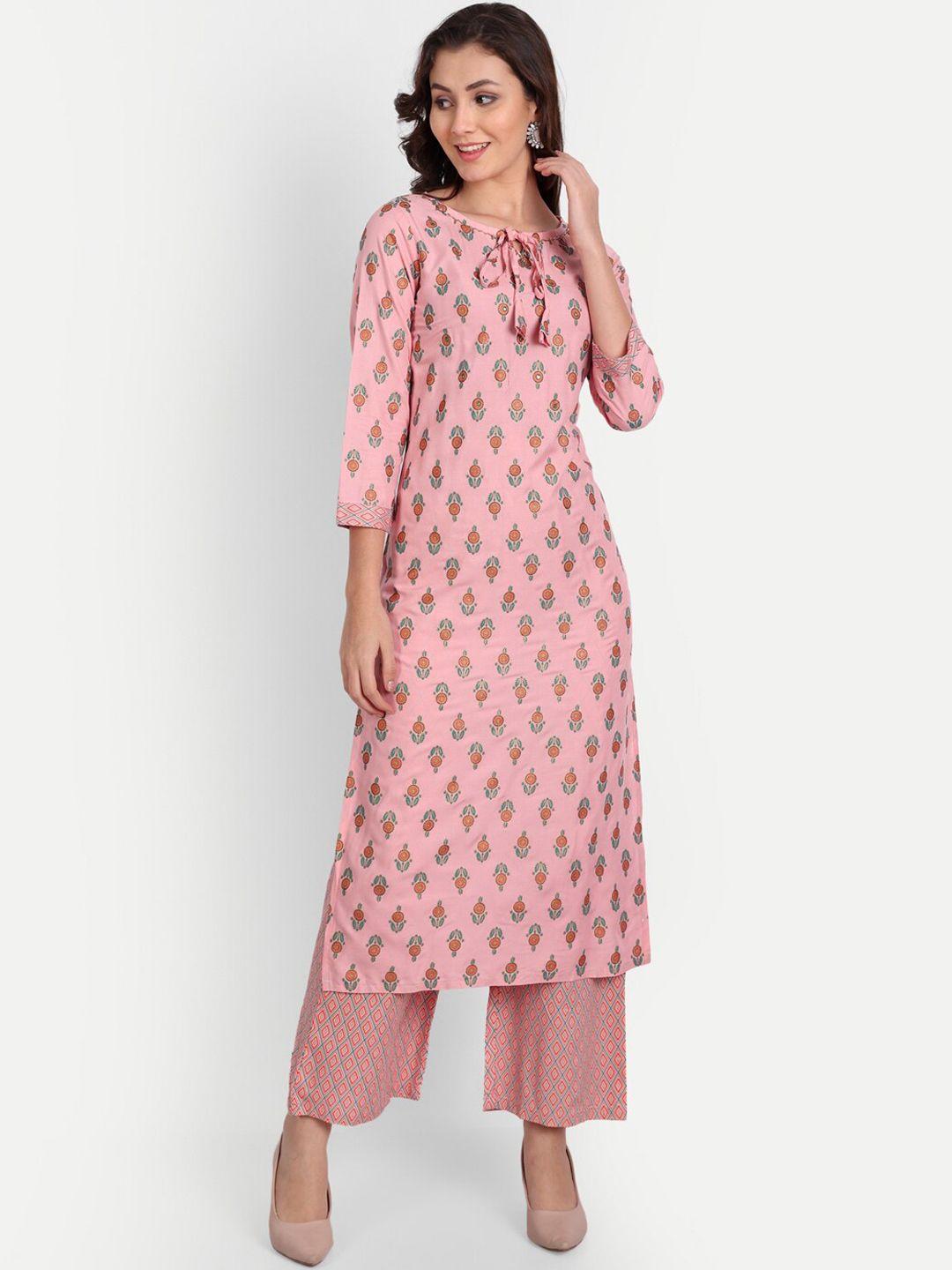 trend me floral printed kurta with palazzos