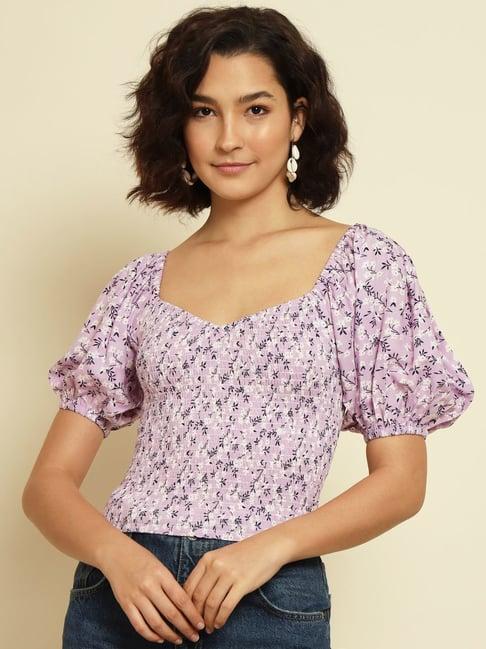 trend arrest lilac printed top