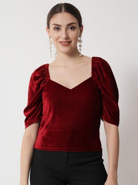 trend arrest maroon a-line top