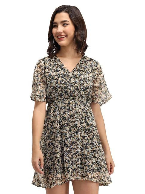 trend arrest multicolor printed empire-line dress