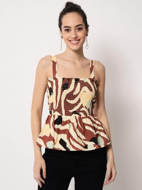 trend arrest multicolor printed peplum top