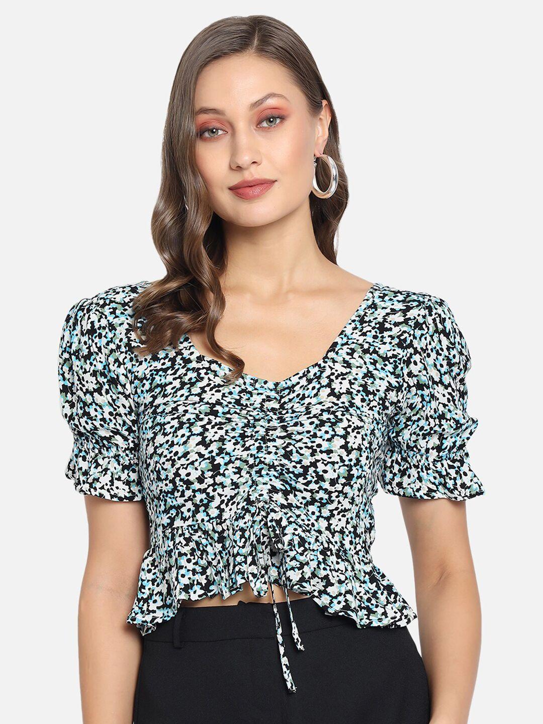 trend arrest multicoloured floral regular crop top