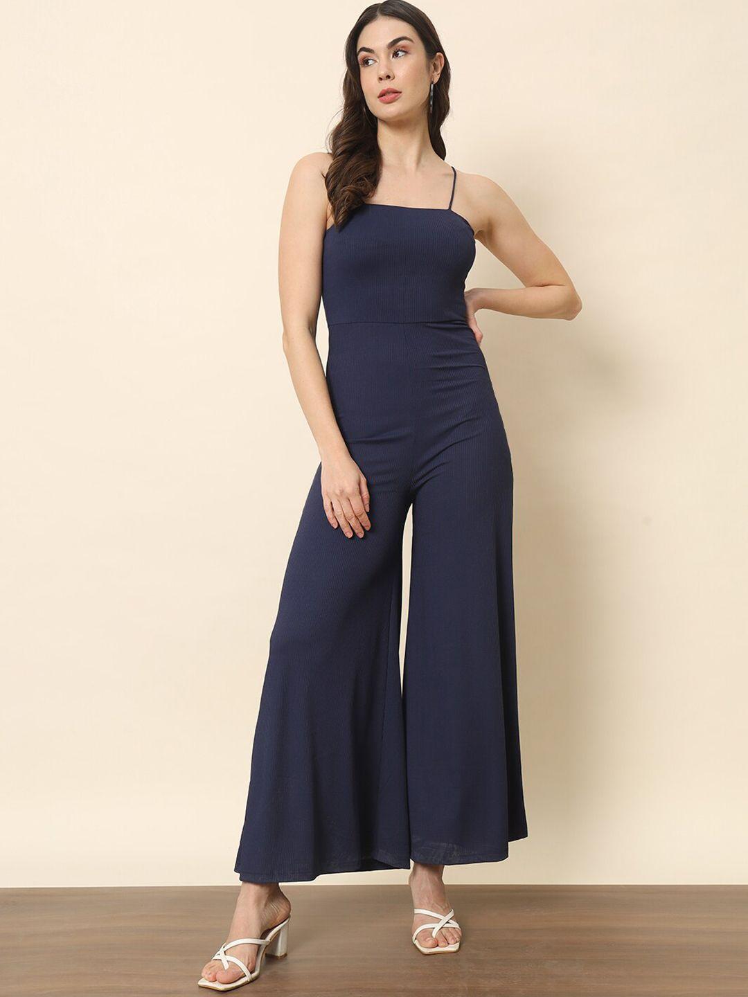 trend arrest navy blue basic jumpsuit