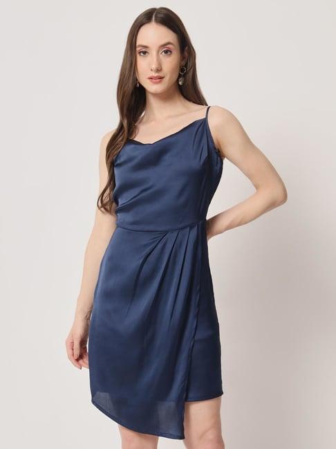 trend arrest navy slim fit a line dress