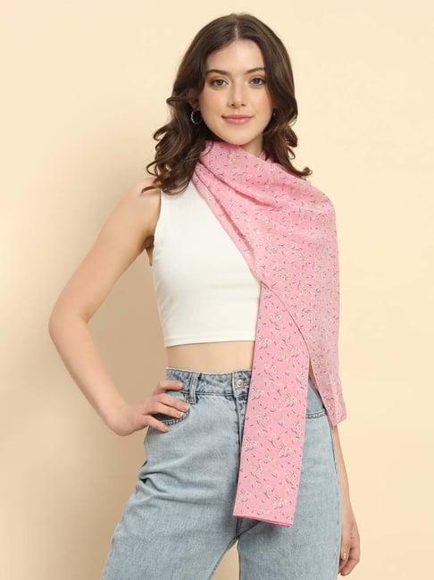 trend arrest pink printed scarf