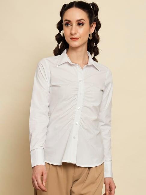 trend arrest white cotton shirt