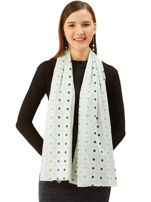 trend arrest white polka dot scarf