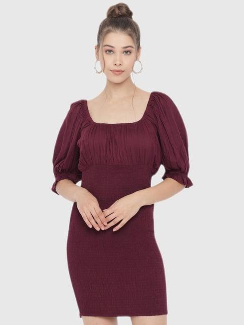 trend arrest wine slim fit dress