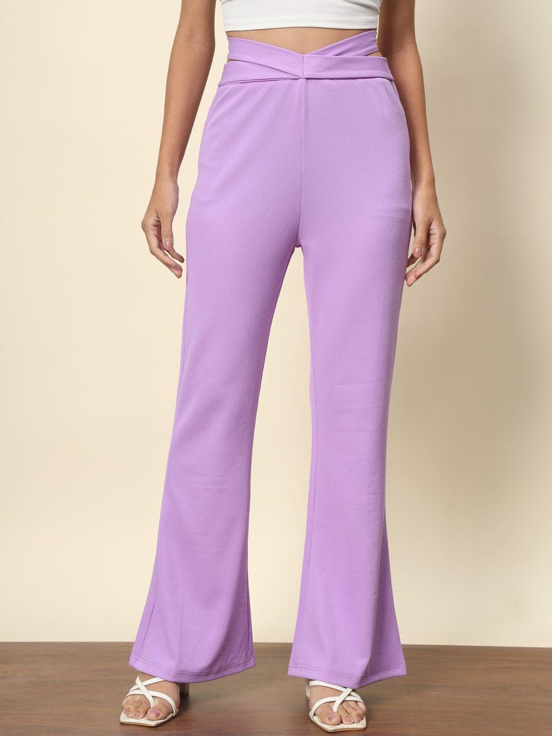 trend arrest women tailored flared high-rise trousers