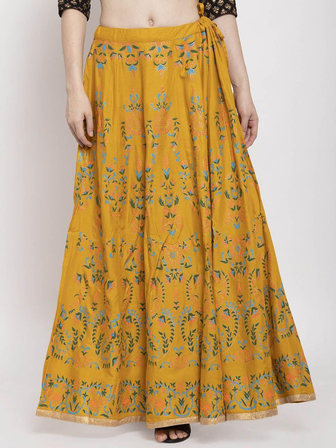 trend level floral printed flared maxi skirts