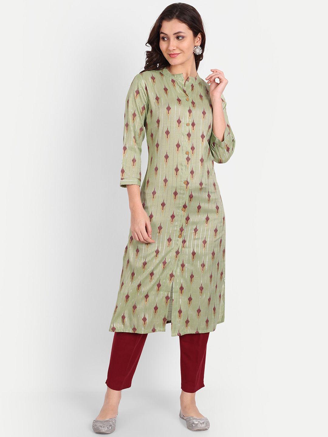 trend me ethnic motifs printed flared sleeves sequinned kurta