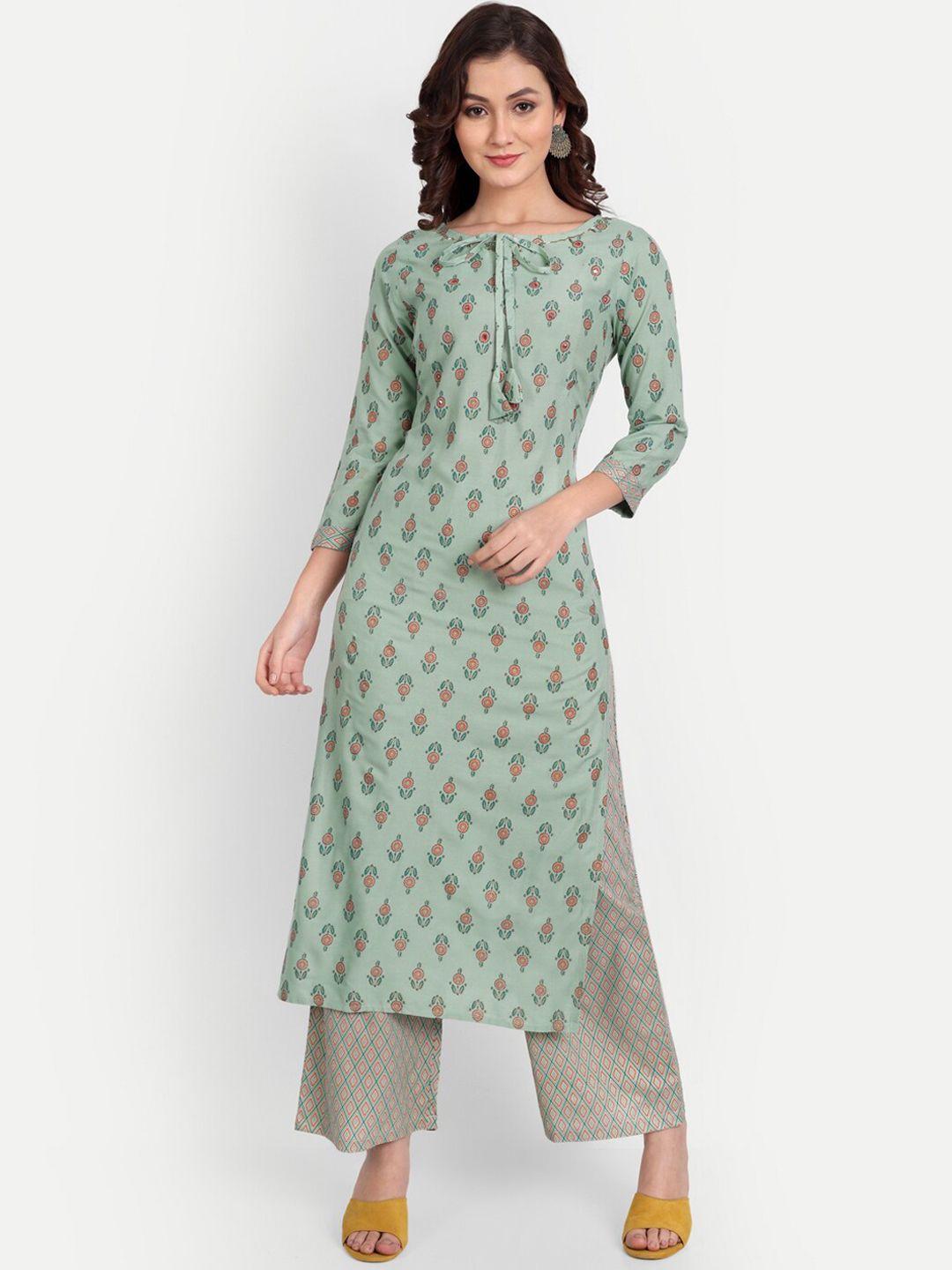 trend me ethnic motifs printed kurta with palazzos