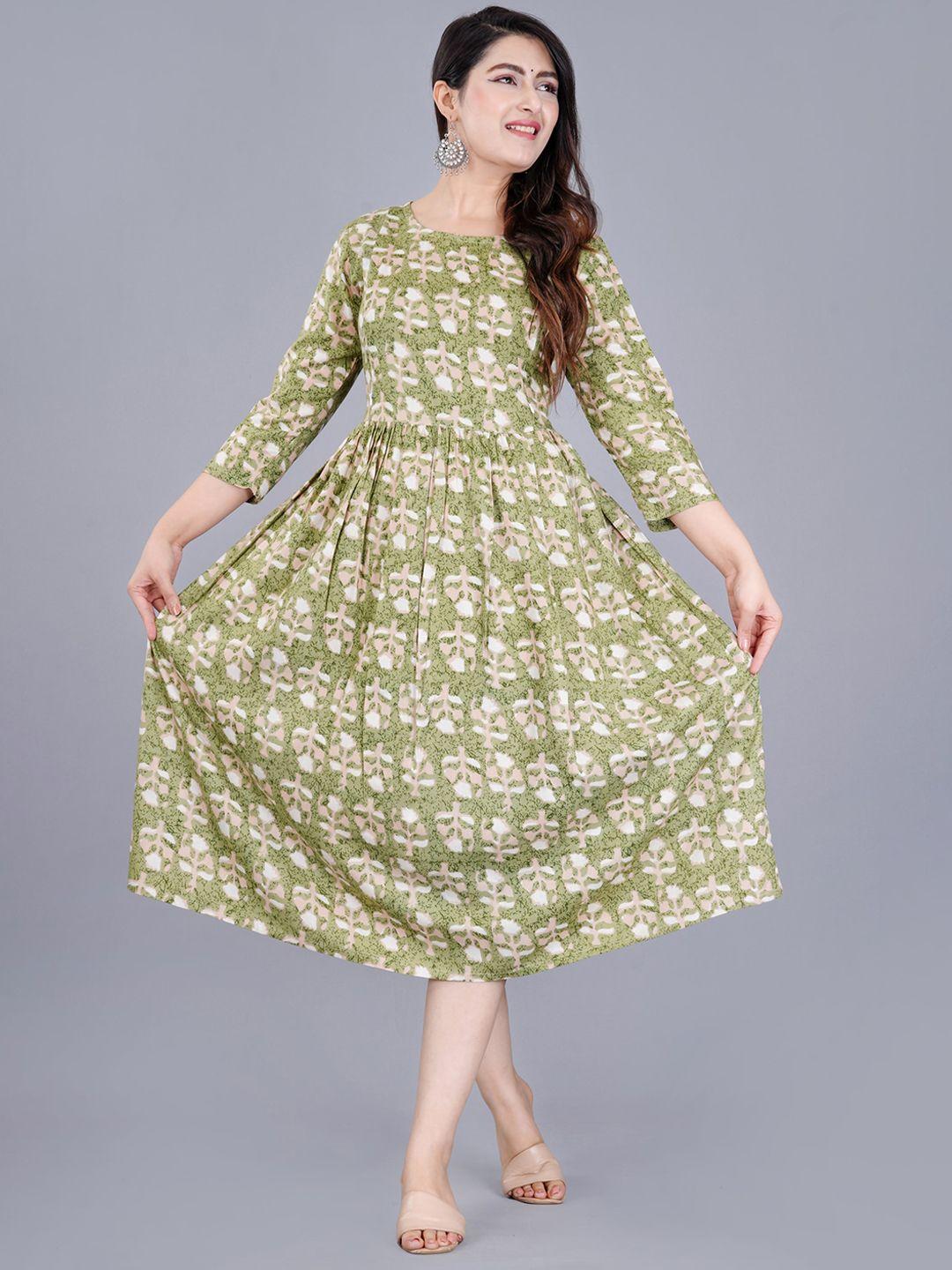 trend me ethnic motifs printed maternity a-line ethnic dress