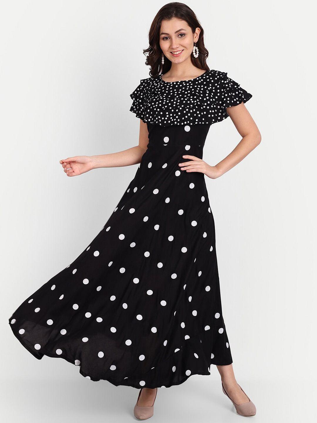 trend me geometric print flared sleeve fit & flare ruffles maxi dresses