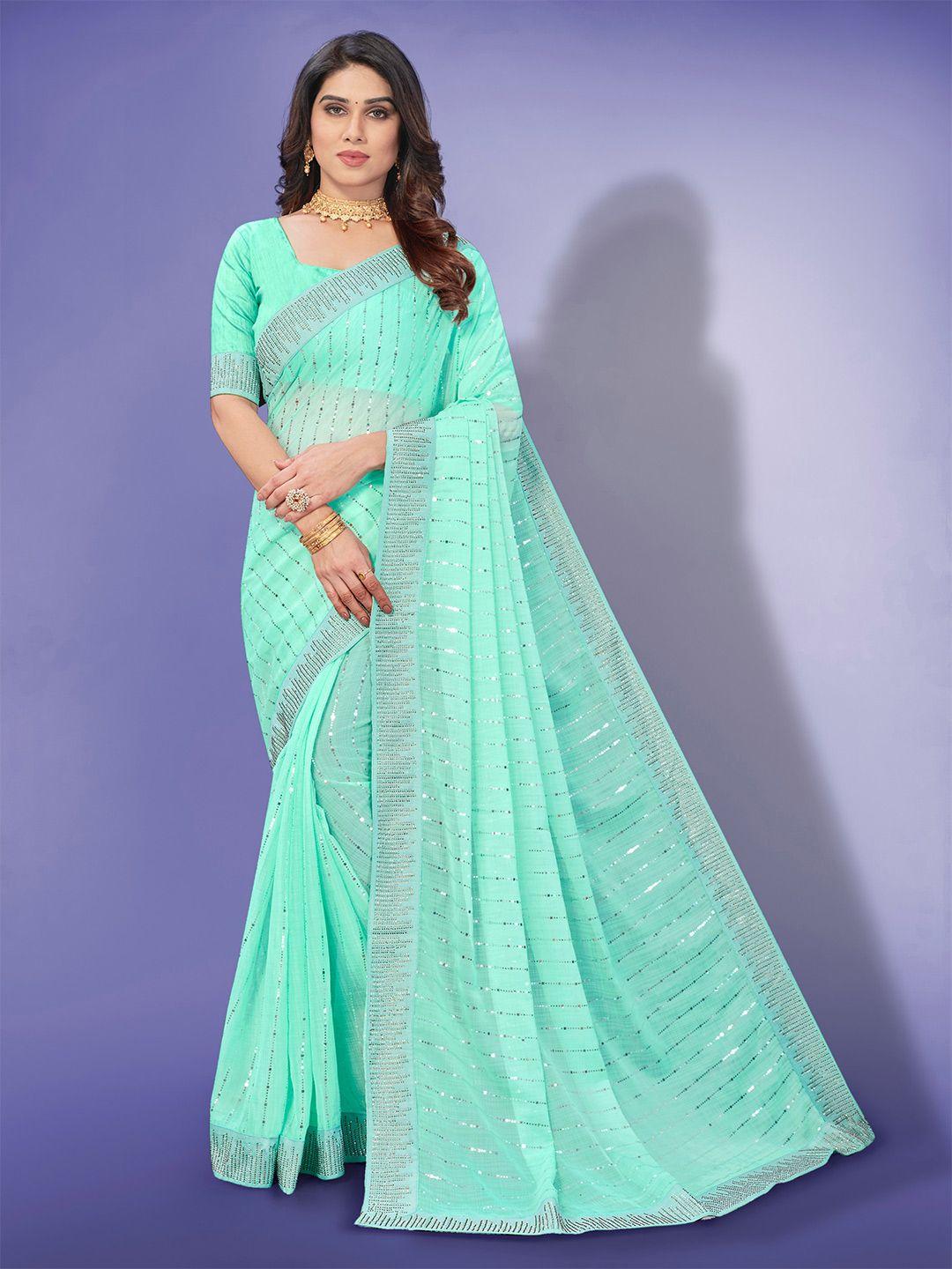 trendmalls embellished beads and stones saree