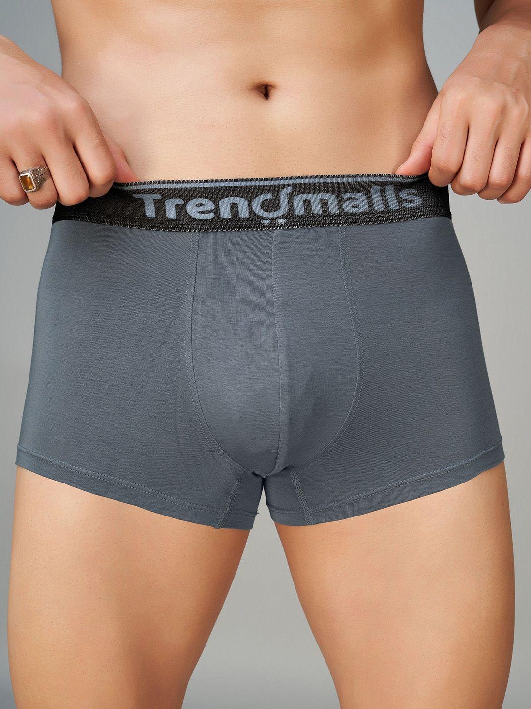 trendmalls men mid-rise sweat-wicking trunk tm-mu02-grey-s