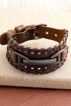 trendy casual pu leather designer bracelet for women