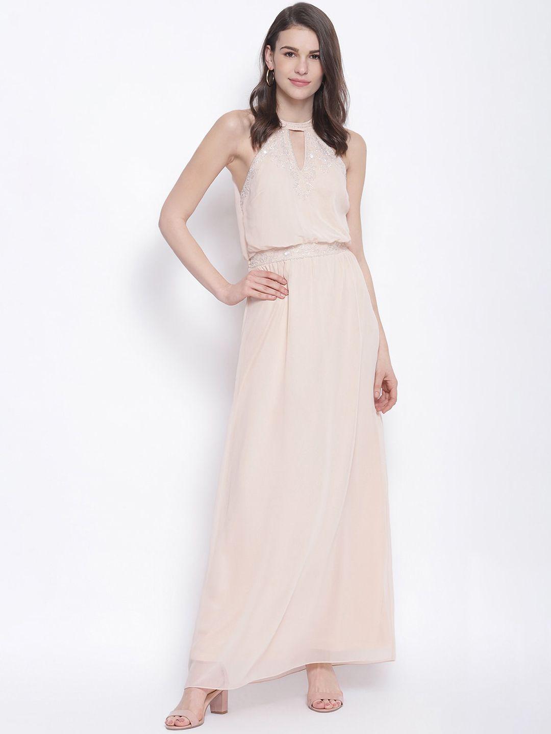 trendy divva women pink solid maxi dress