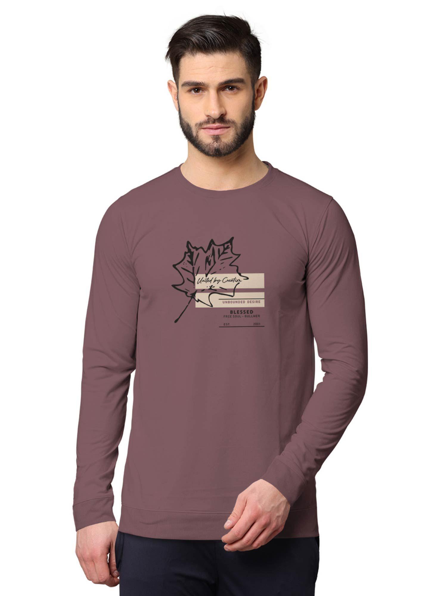 trendy front & back printed full sleeve sweatshirts for men purple