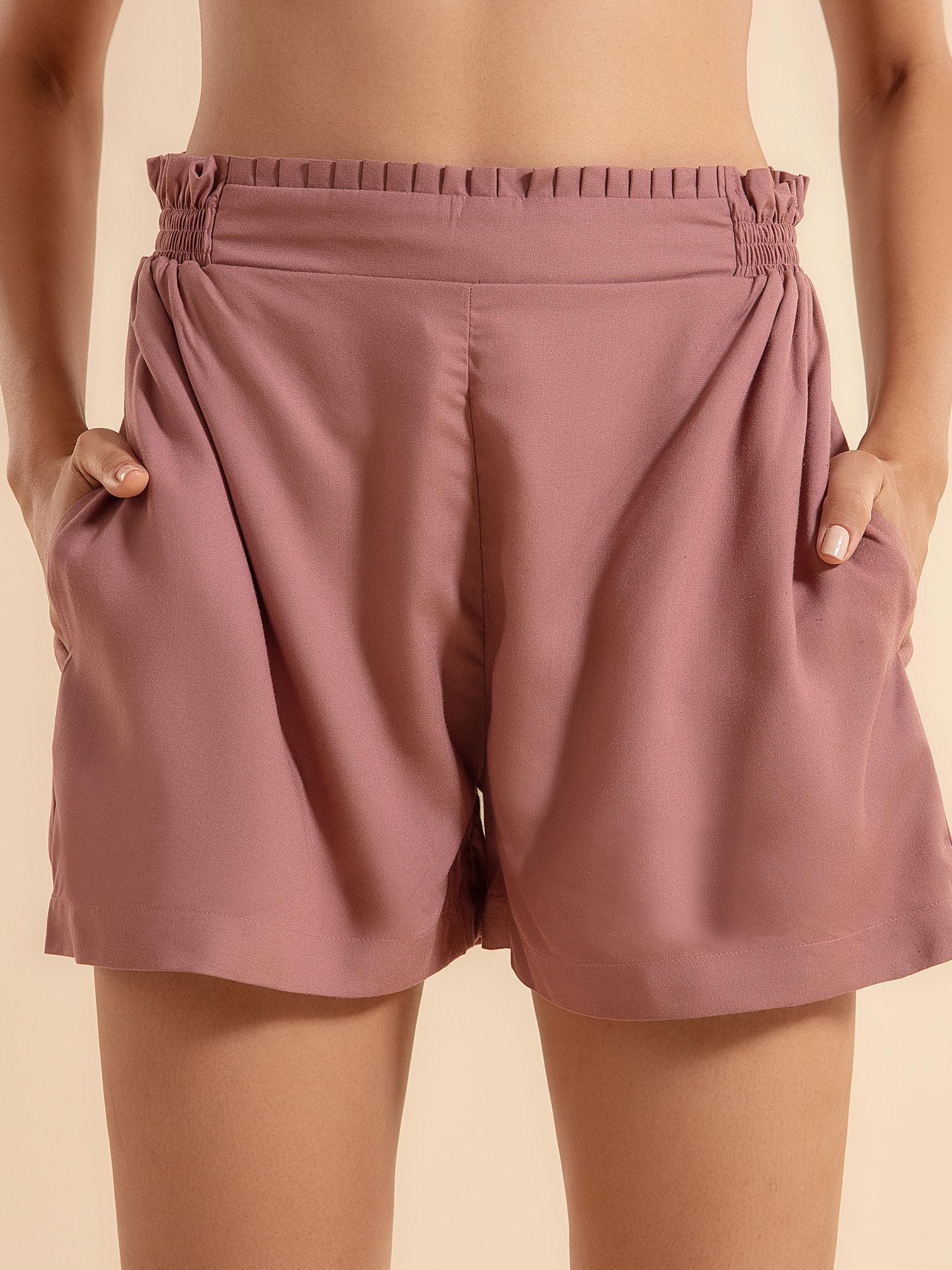 trendy lounge shorts - wistful mauve nys036