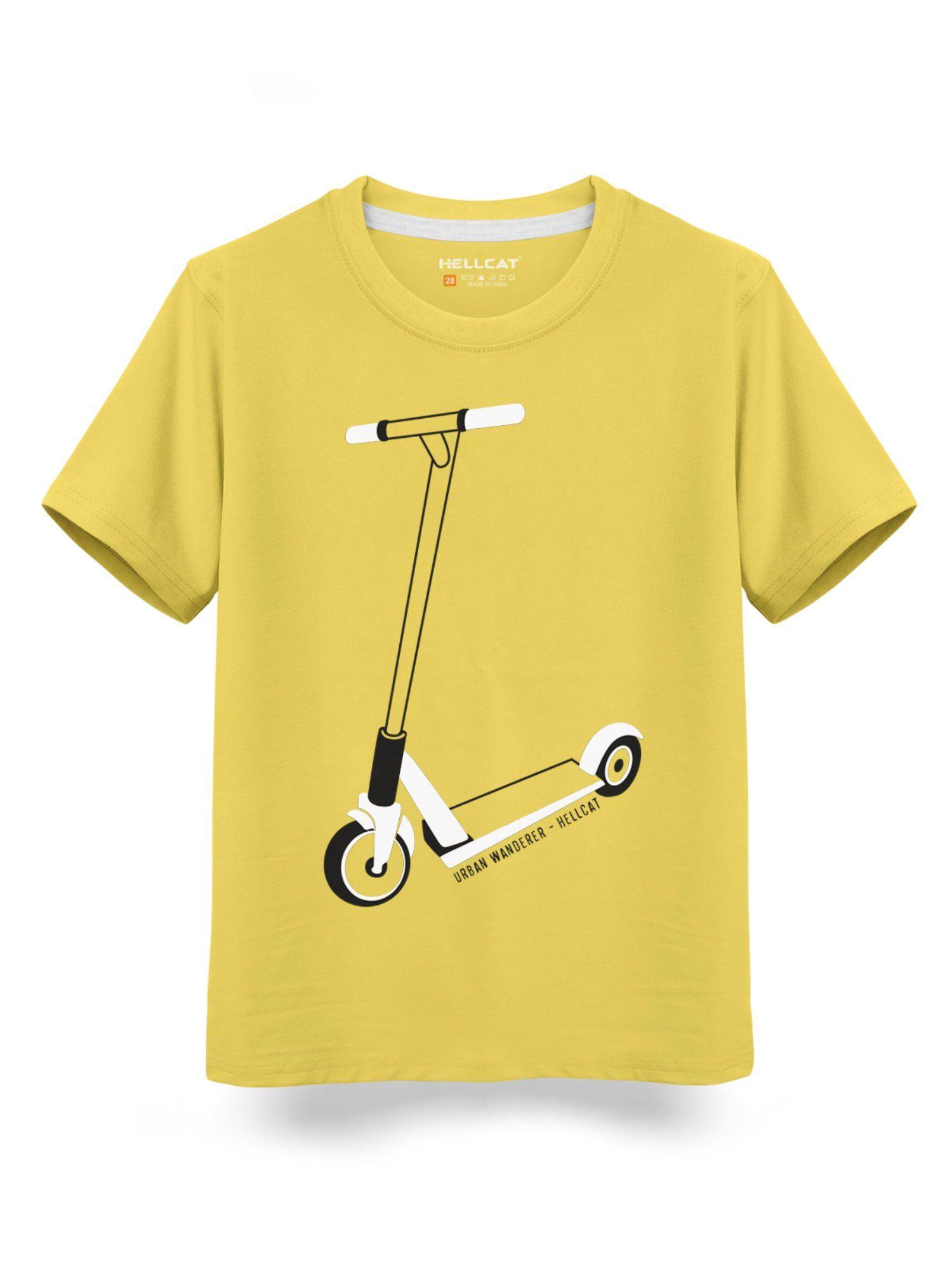 trendy toddler yellow graphic half sleeve t-shirt