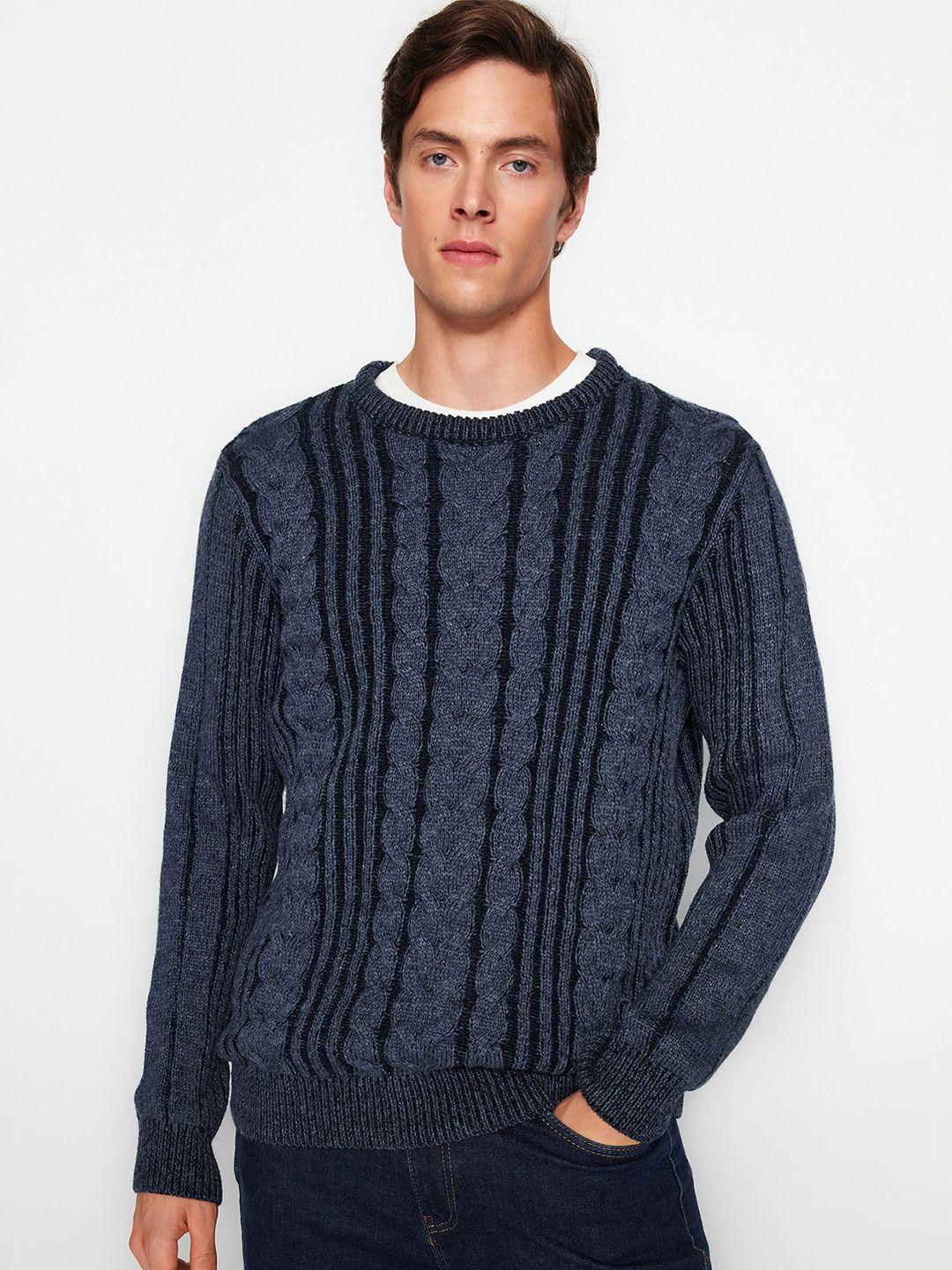trendyol cable knit long sleeve pullover