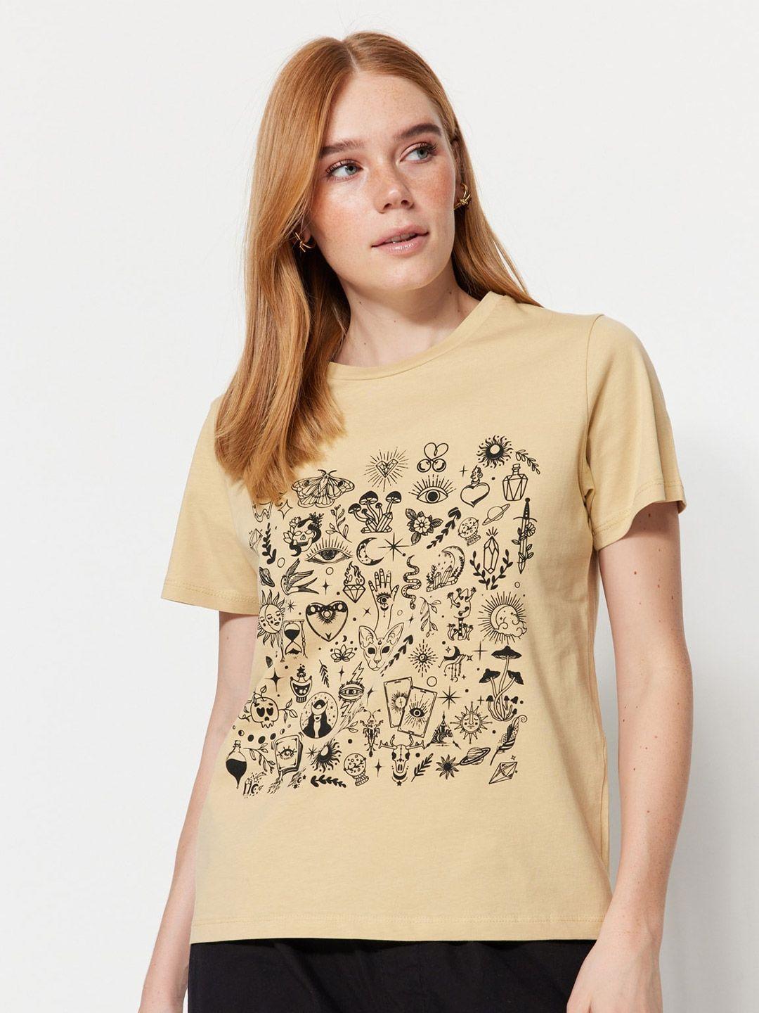 trendyol conversational printed pure cotton t-shirt
