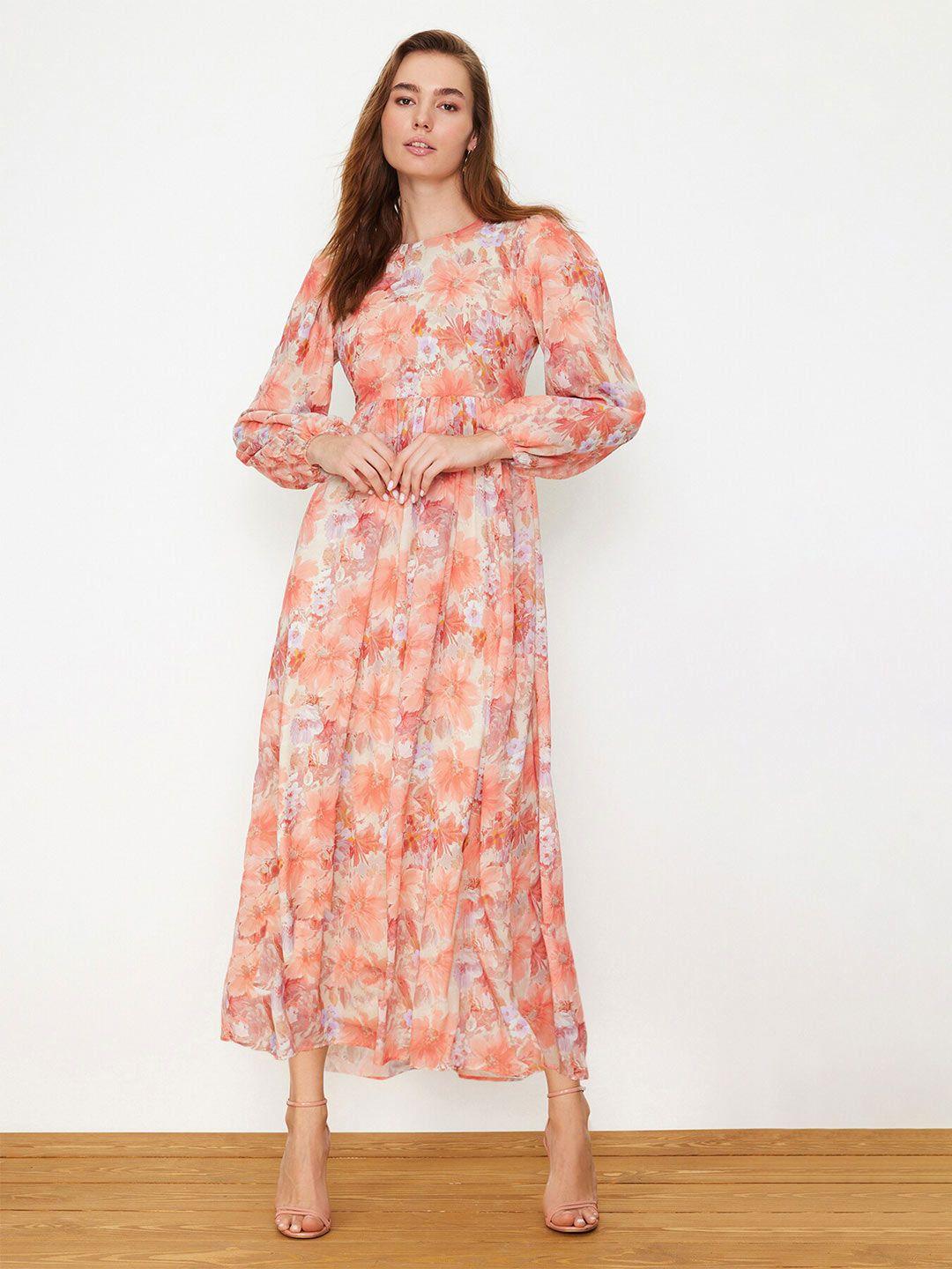 trendyol floral printed maxi dress