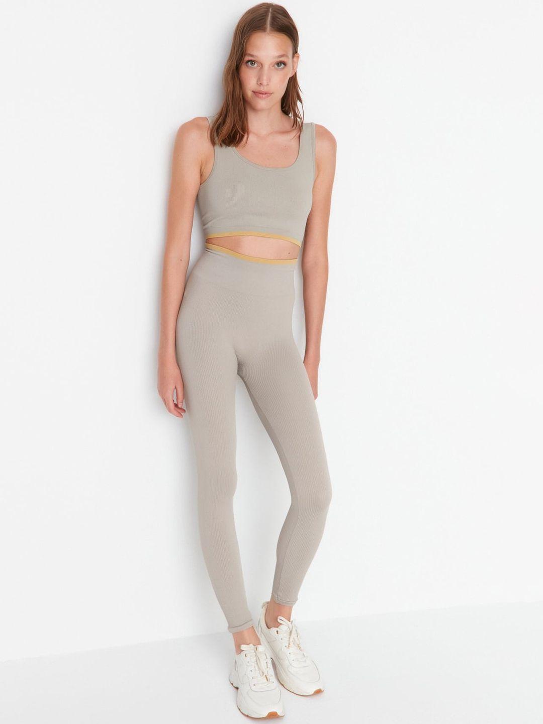 trendyol high-rise ankle-length training or gym tights