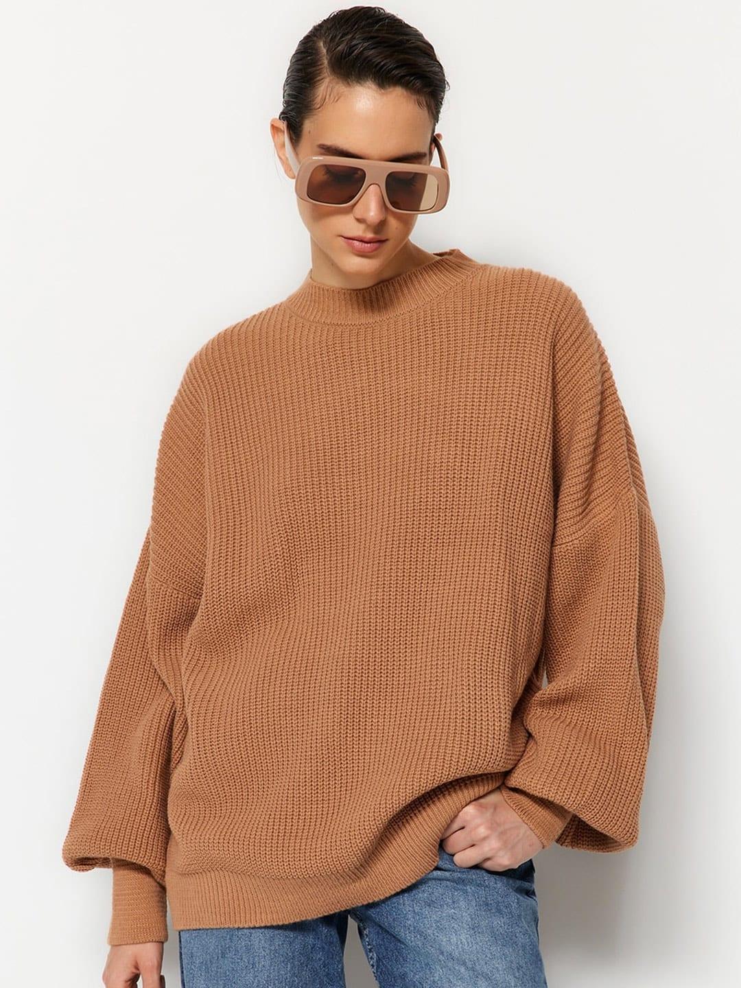 trendyol open knit pullover sweater
