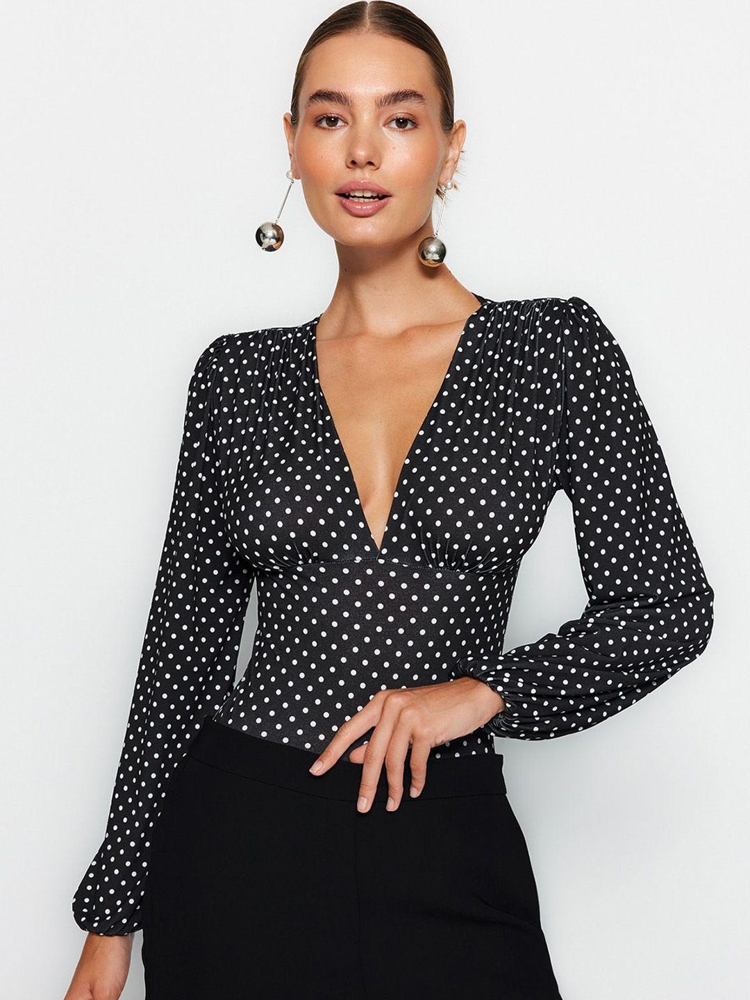 trendyol polka dot printed bodysuit