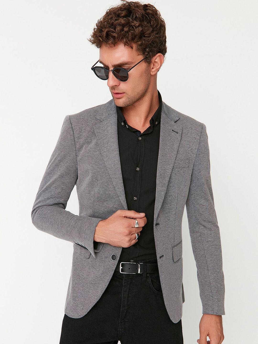 trendyol single-breasted notched lapel collar blazers