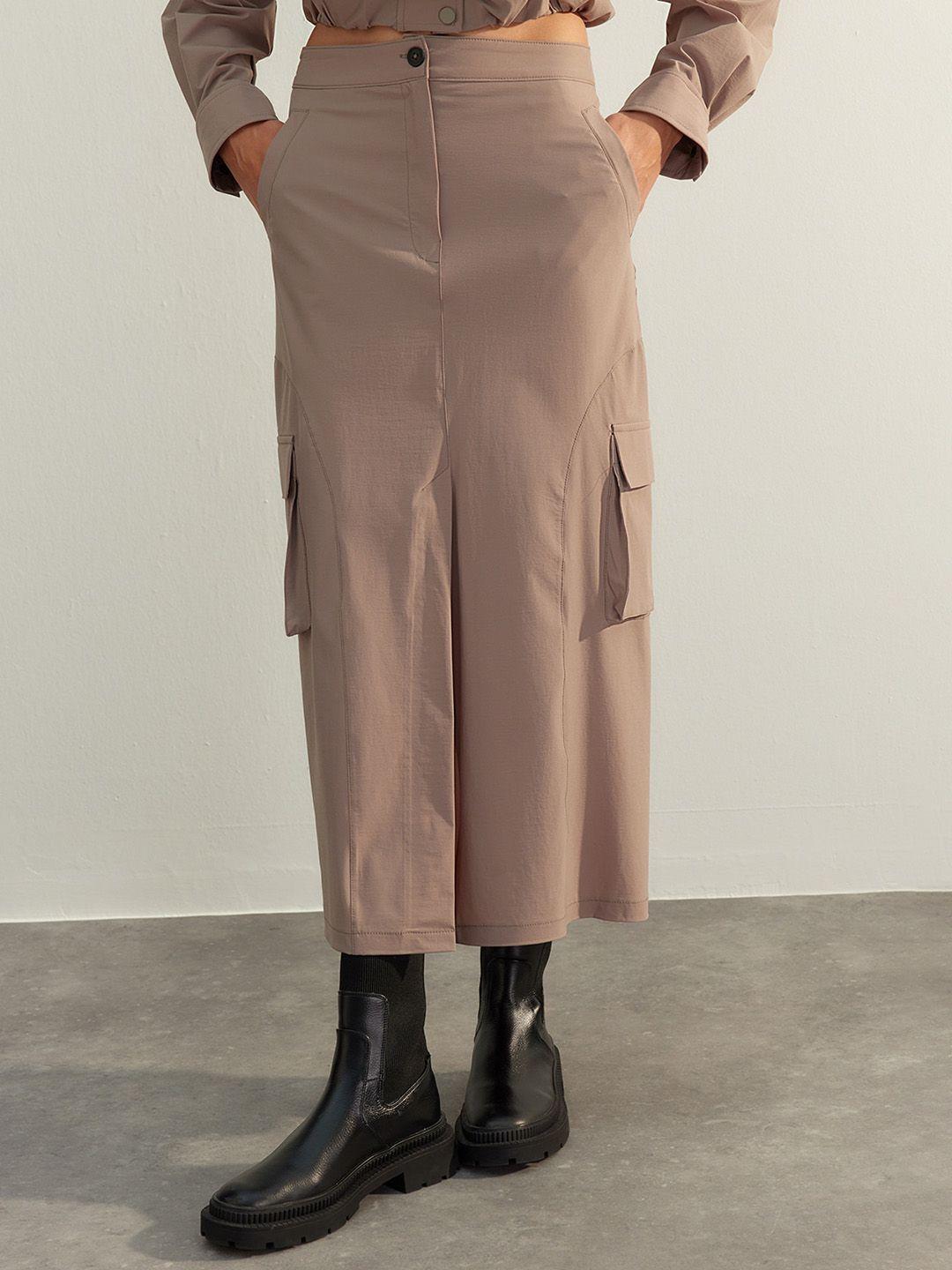 trendyol straight front slit maxi skirt
