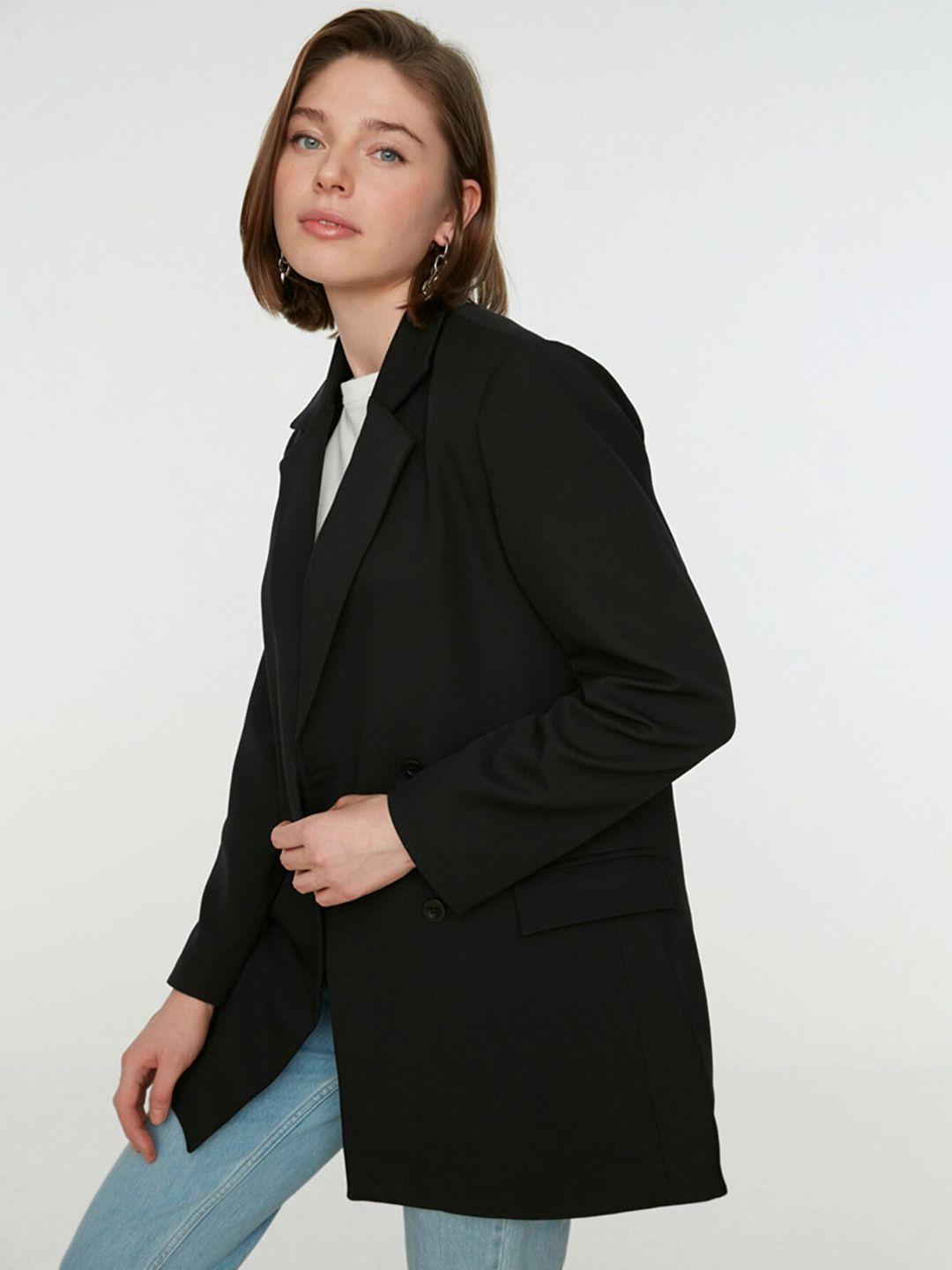 trendyol women black longline duster jacket