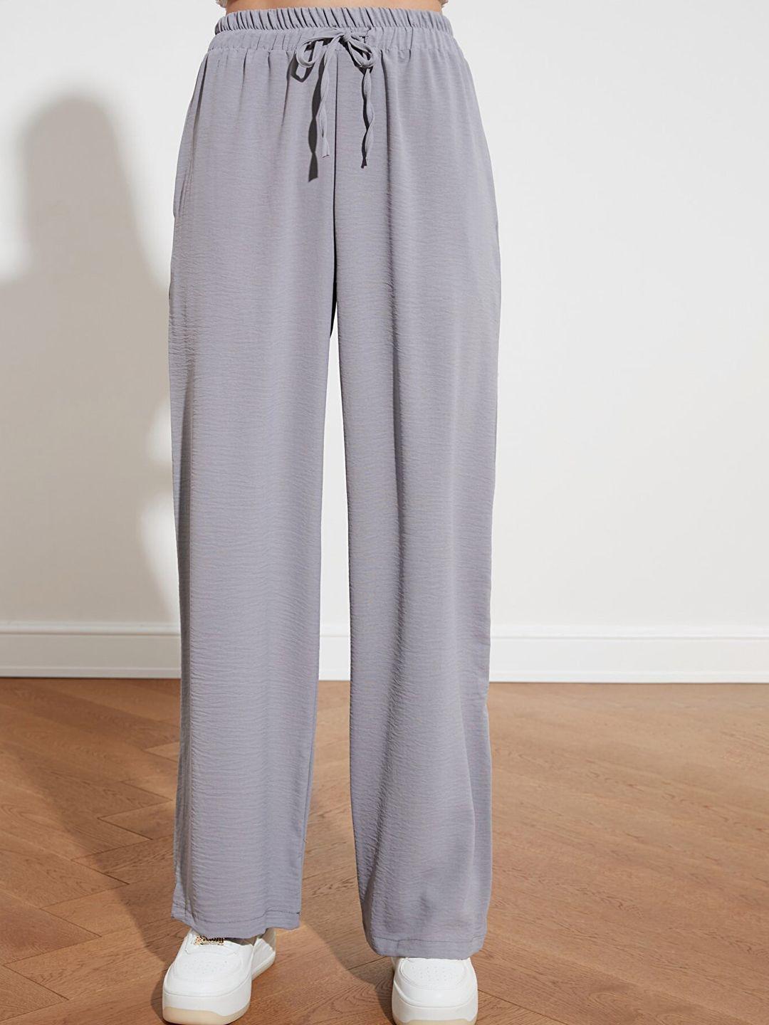 trendyol women grey trousers