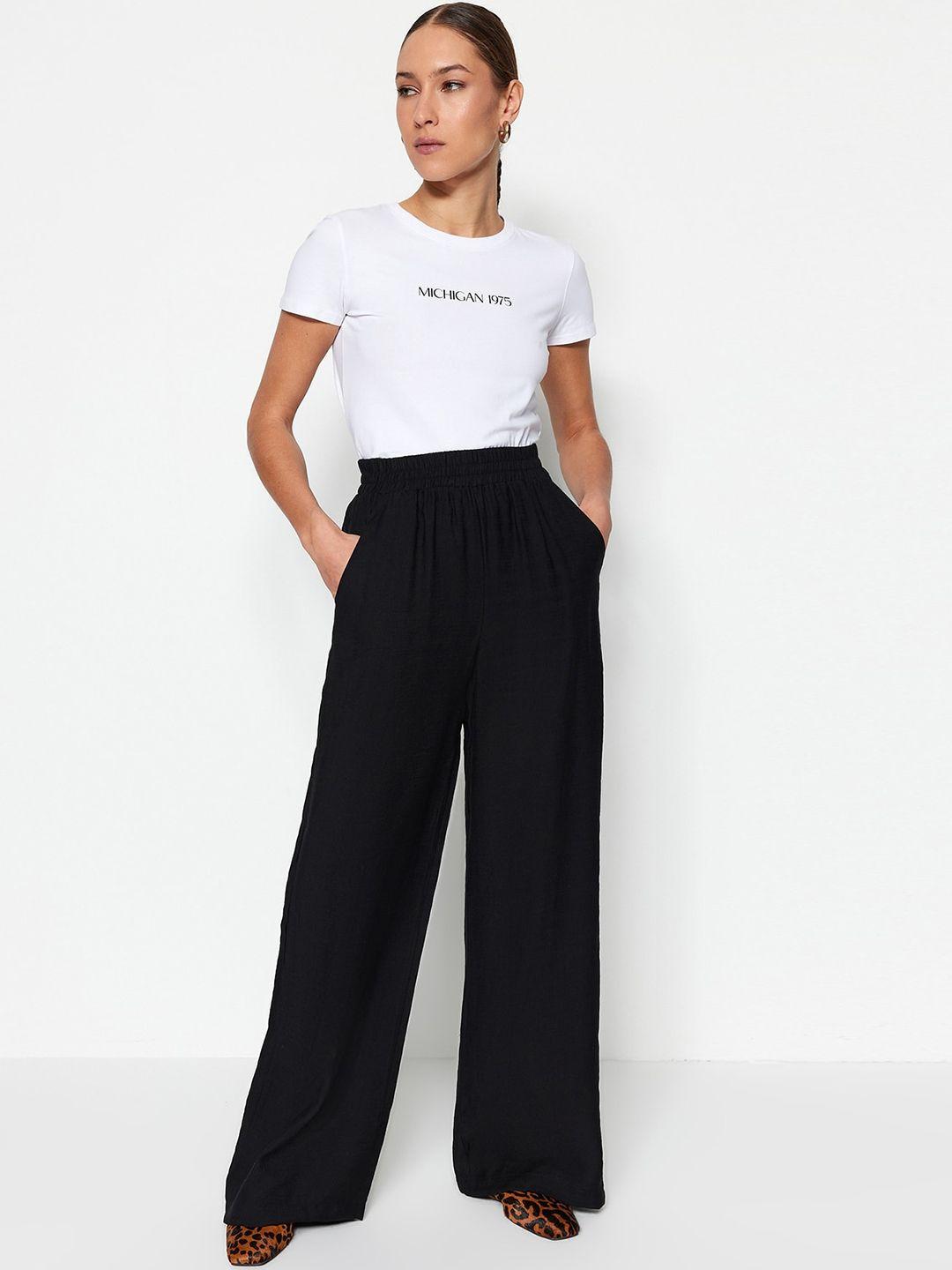 trendyol women mid-rise parallel trousers