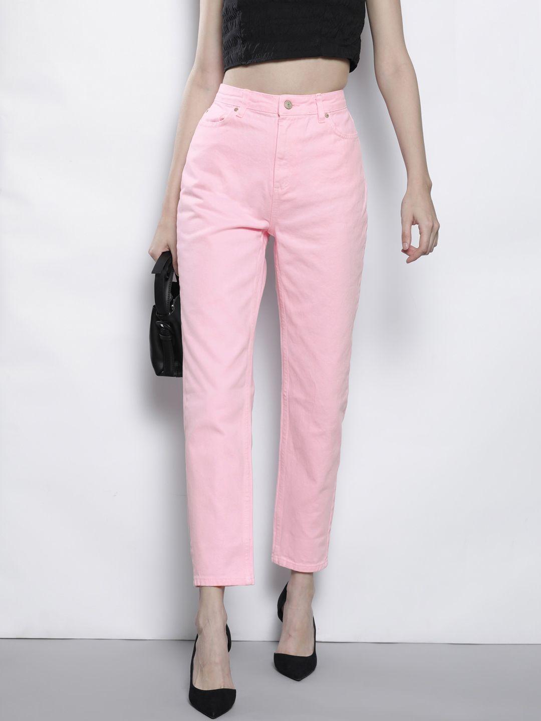 trendyol women pink pure cotton jeans