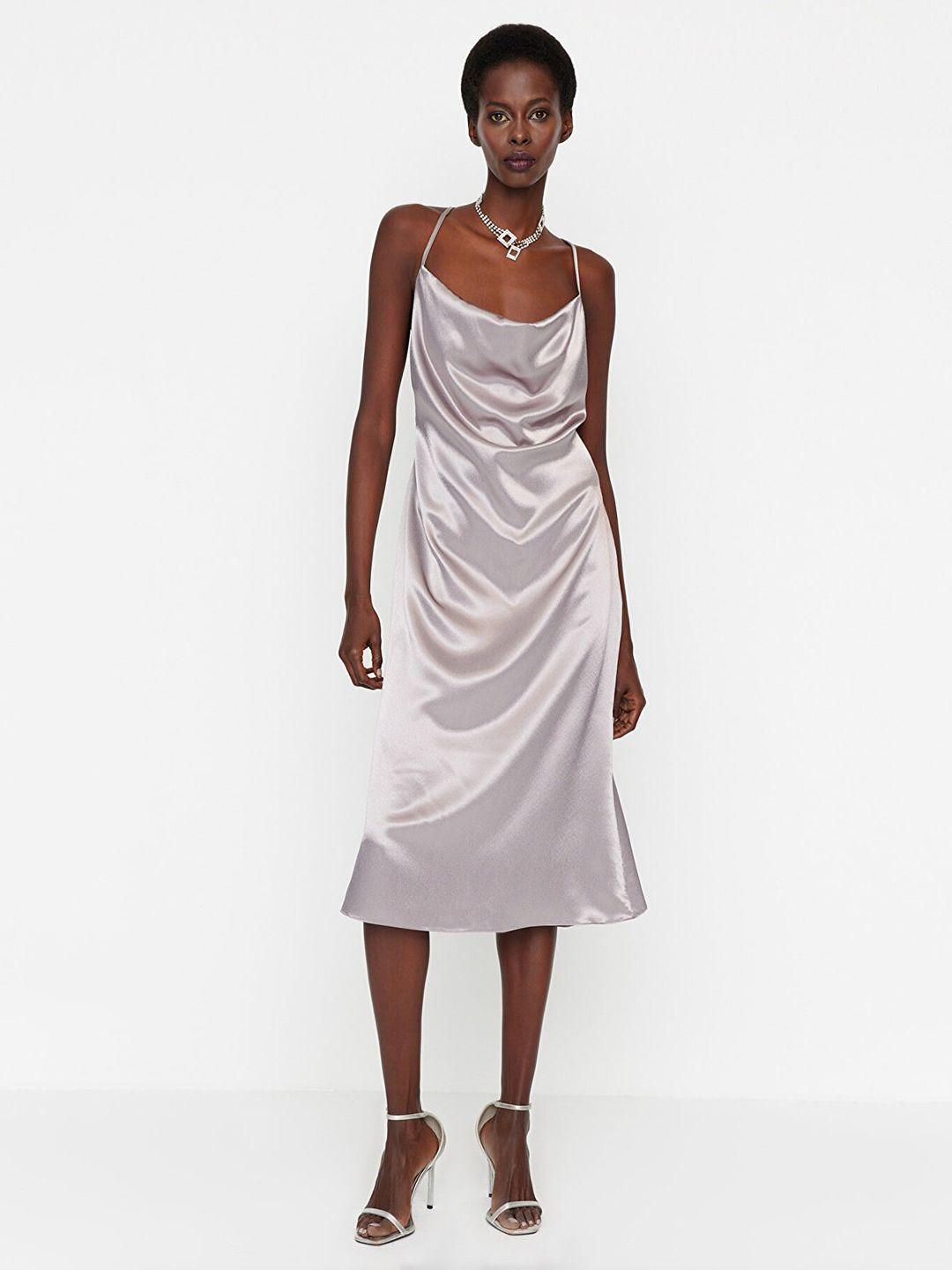 trendyol a-line midi slip dress