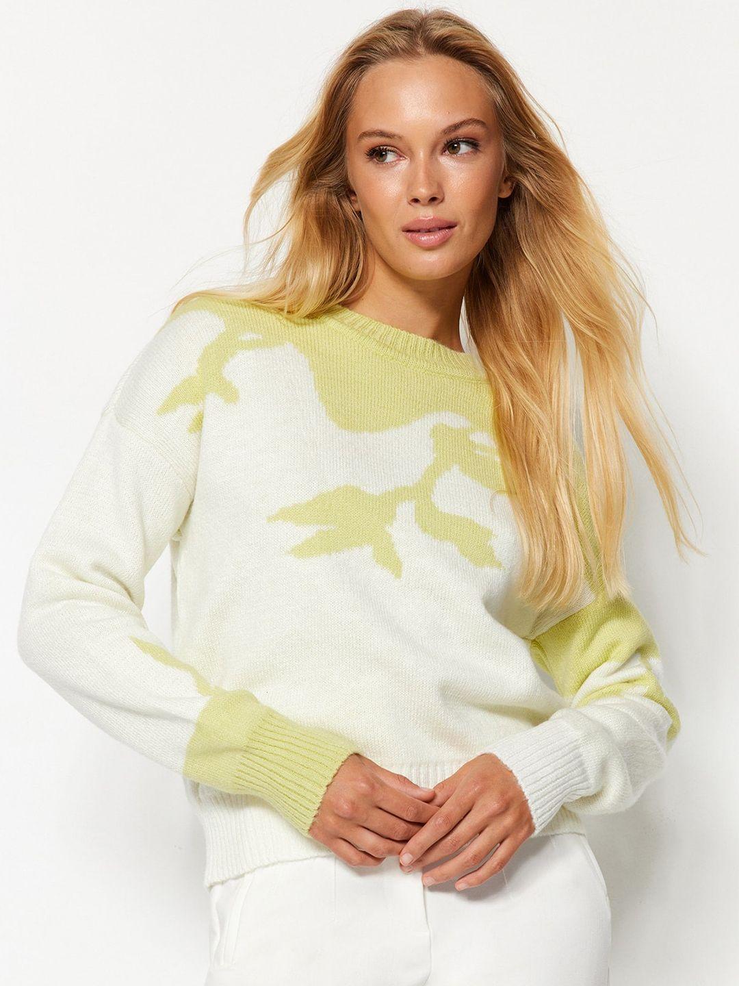 trendyol abstract printed acrylic pullover