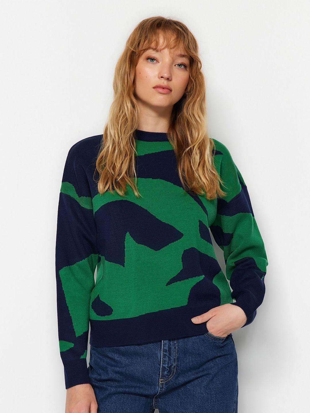 trendyol abstract printed pullover
