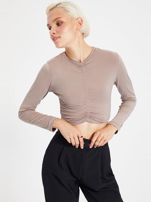 trendyol beige regular fit top