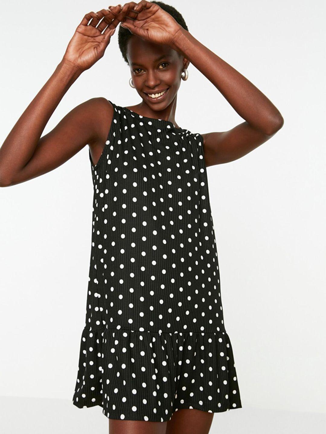 trendyol black & white a-line dress