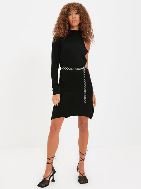 trendyol black a-line dress