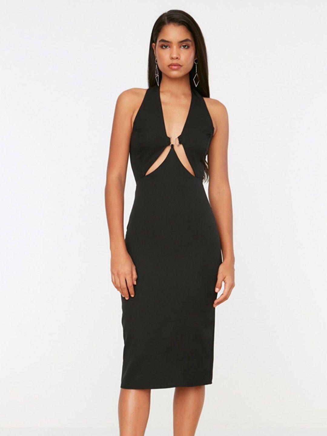 trendyol black bodycon dress