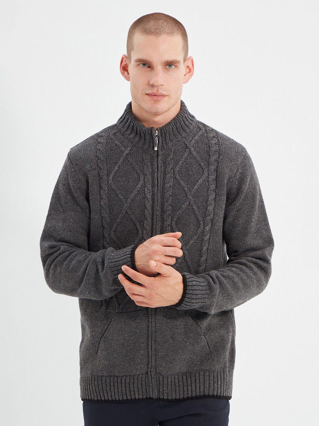 trendyol cable knit cardigan sweater