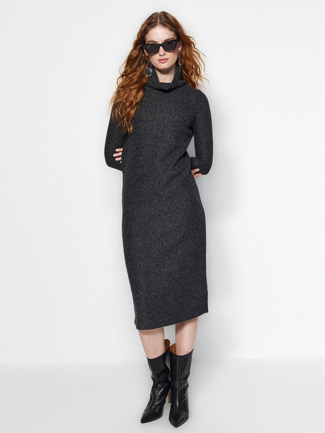 trendyol cowl neck a line dress