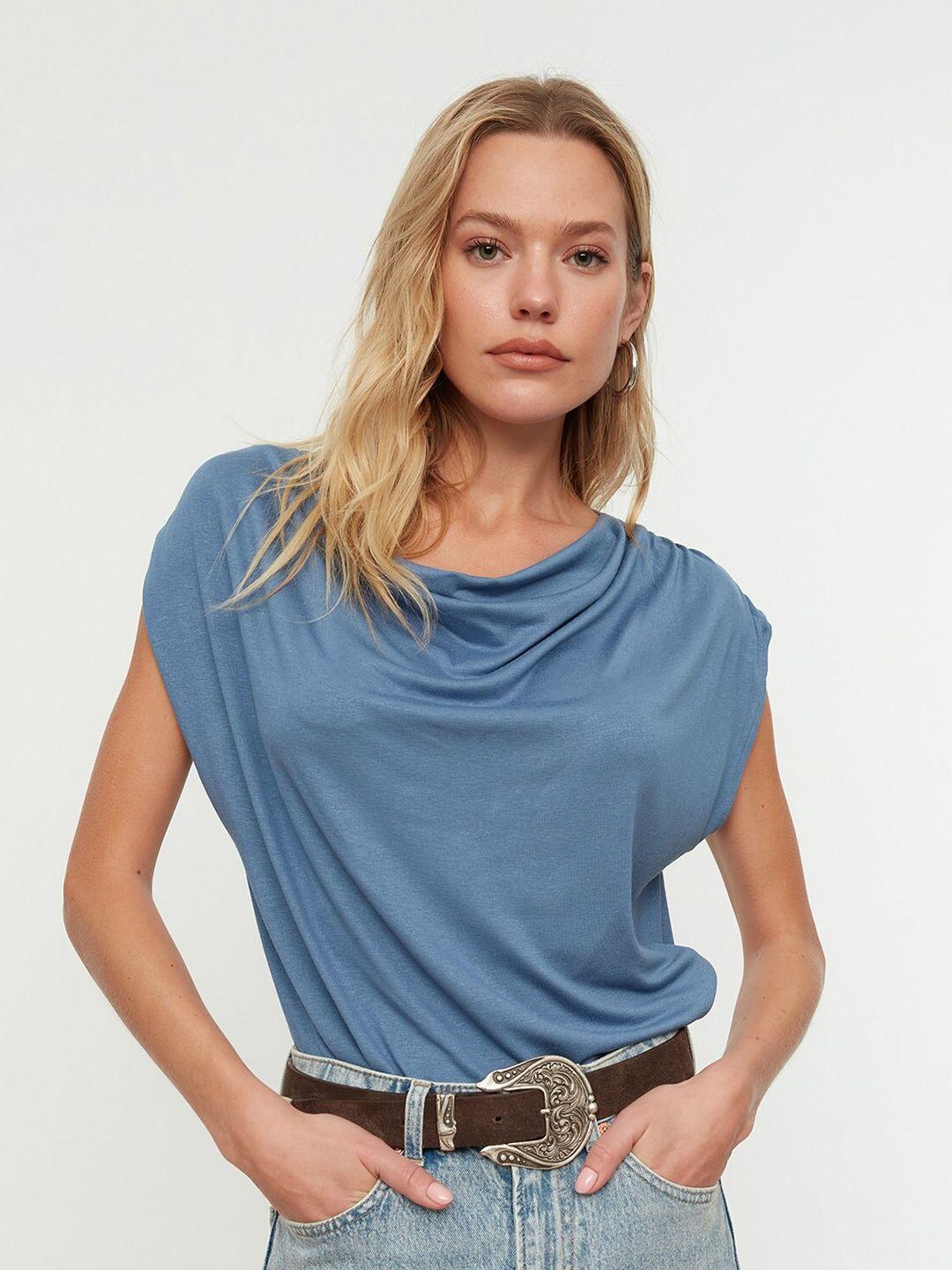 trendyol cowl neck extended sleeves casual top