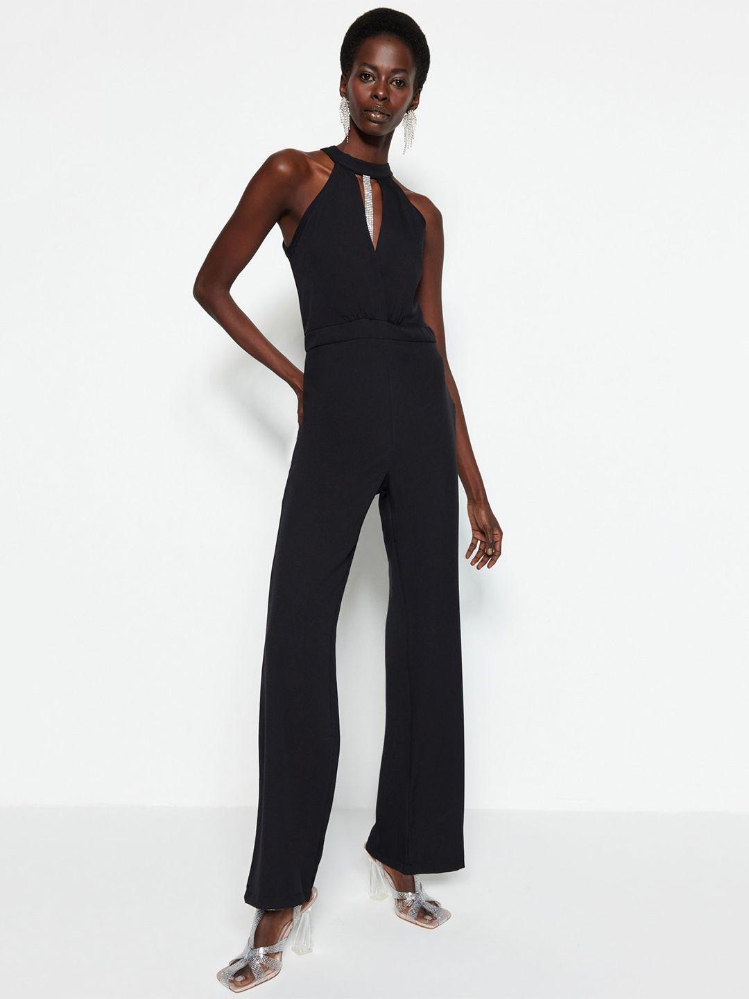 trendyol cut-outs detailed basic jumpsuit