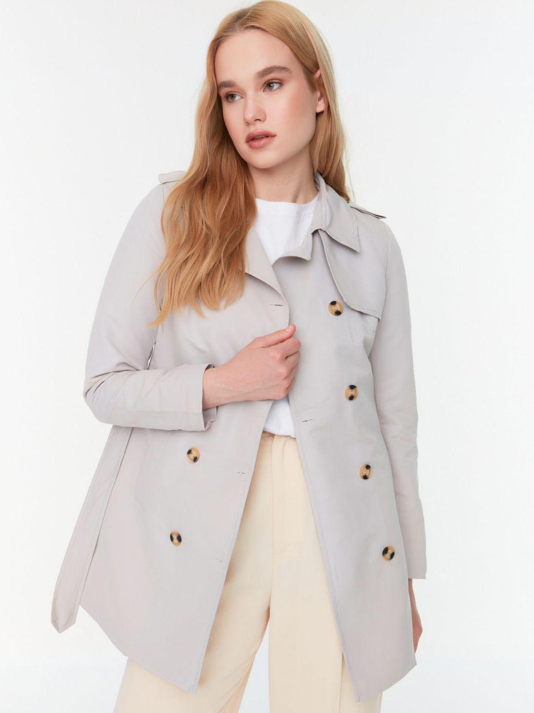trendyol double-breasted trench coat
